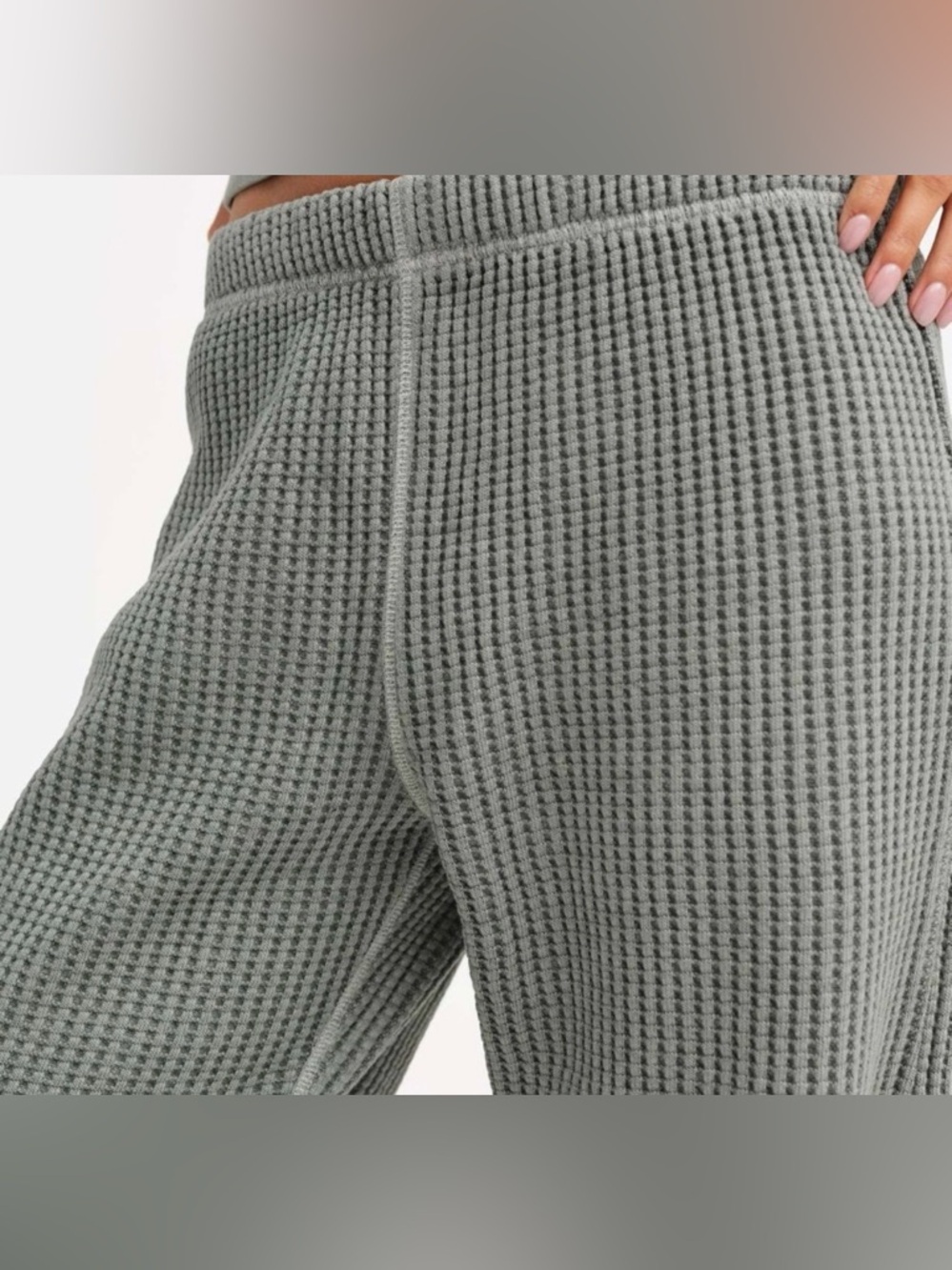 MATE THE LABEL GUARANTEED AUTHENTIC ORGANIC WAFFLE RELAXED JOGGERS FOREST S - Picture 3 of 11
